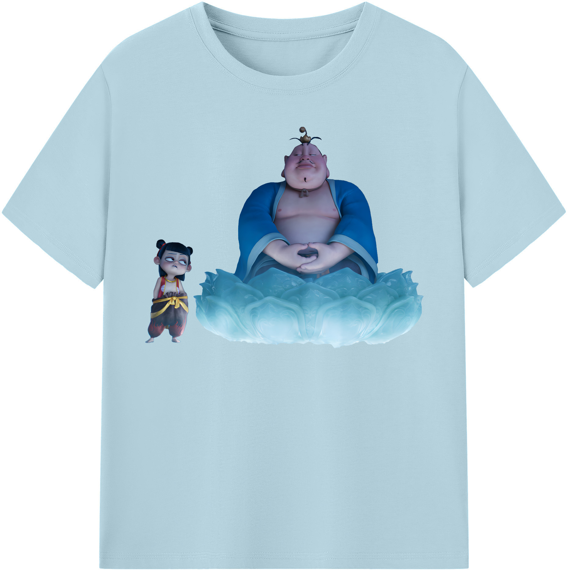 （画像用） Ne Zha 2 ナタ 魔童の大暴れ 綿100％半袖Tシャツ（フロントプリント）